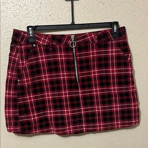 Plaid Red and Black Women's Skirt